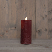 Oplaadbare led kaars 7,5 x 15 cm | Bordeaux | Bewegende vlam LCO00579