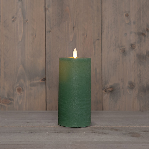 Oplaadbare led kaars 7,5 x 15 cm | Jade Groen | Bewegende vlam LCO00574 - 1