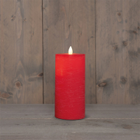 Oplaadbare stompkaars 7,5 x 15 cm | Rood | Bewegende vlam LCO00564