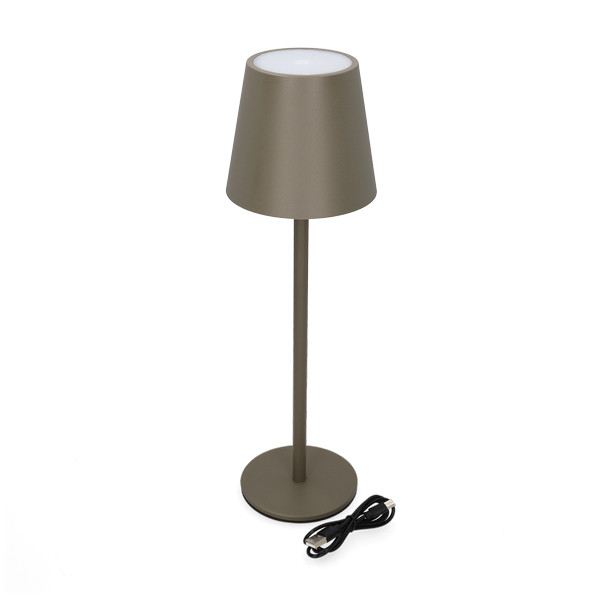 Oplaadbare tafellamp | 27.5 cm | 3000-6000K | Dimbaar | IP44 | Taupe LCO00399 - 3