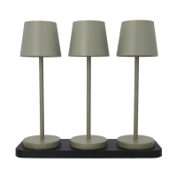 Oplaadbare tafellamp | 27.5 cm | 3000-6000K | Incl. oplaadstation | IP44 | 3 stuks | Olijf Groen LCO00635