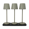Oplaadbare tafellamp | 27.5 cm | 3000-6000K | Incl. oplaadstation | IP44 | 3 stuks | Olijf Groen LCO00635 - 1