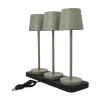Oplaadbare tafellamp | 27.5 cm | 3000-6000K | Incl. oplaadstation | IP44 | 3 stuks | Olijf Groen LCO00635 - 3