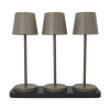 Oplaadbare tafellamp | 27.5 cm | 3000-6000K | Incl. oplaadstation | IP44 | 3 stuks | Taupe