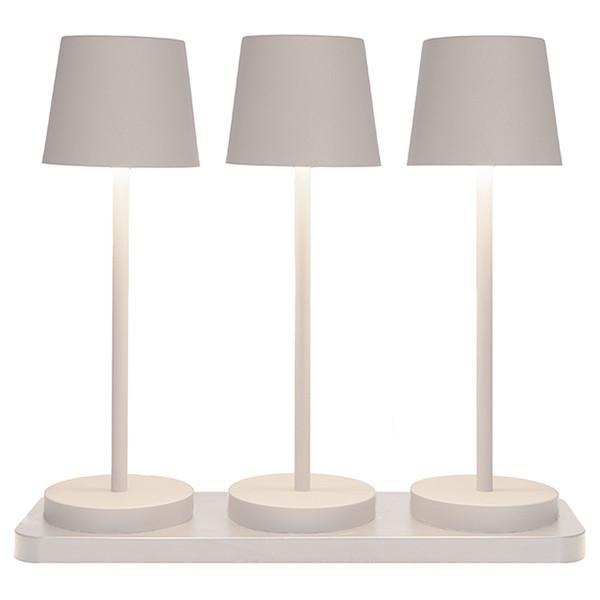 Oplaadbare tafellamp | 27.5 cm | 3000-6000K | Incl. oplaadstation | IP44 | 3 stuks | Wit LCO00632 - 1