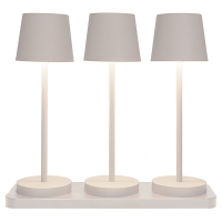 Oplaadbare tafellamp | 27.5 cm | 3000-6000K | Incl. oplaadstation | IP44 | 3 stuks | Wit LCO00632