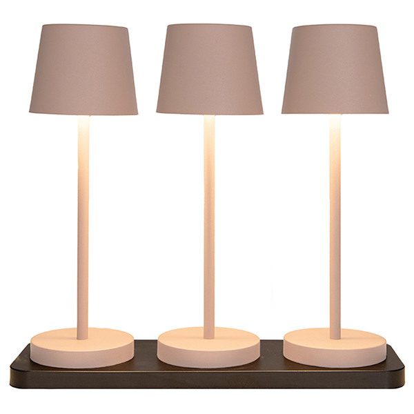 Oplaadbare tafellamp | 27.5 cm | 3000-6000K | Incl. oplaadstation | IP44 | 3 stuks | Zand LCO00634 - 1