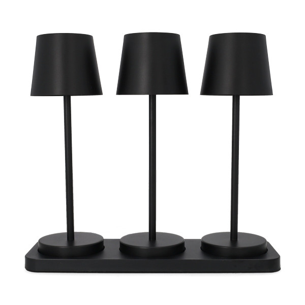 Oplaadbare tafellamp | 27.5 cm | 3000-6000K | Incl. oplaadstation | IP44 | 3 stuks | Zwart LCO00631 - 1