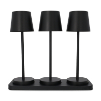 Oplaadbare tafellamp | 27.5 cm | 3000-6000K | Incl. oplaadstation | IP44 | 3 stuks | Zwart LCO00631