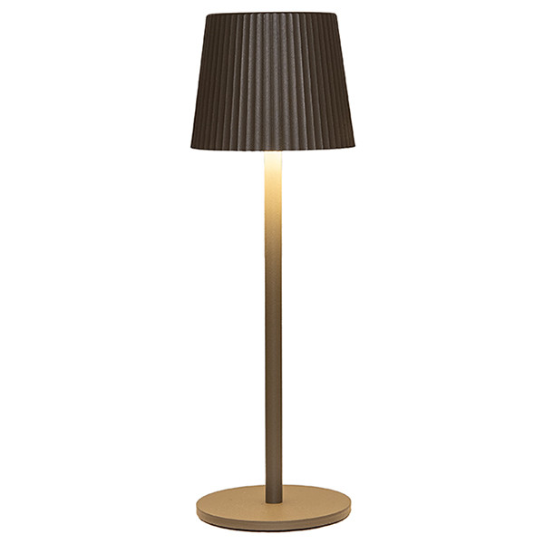 Oplaadbare tafellamp | Ribbel | 27.5 cm | 3000-6000K | Dimbaar | IP44 | Mat Taupe LCO00610 - 1