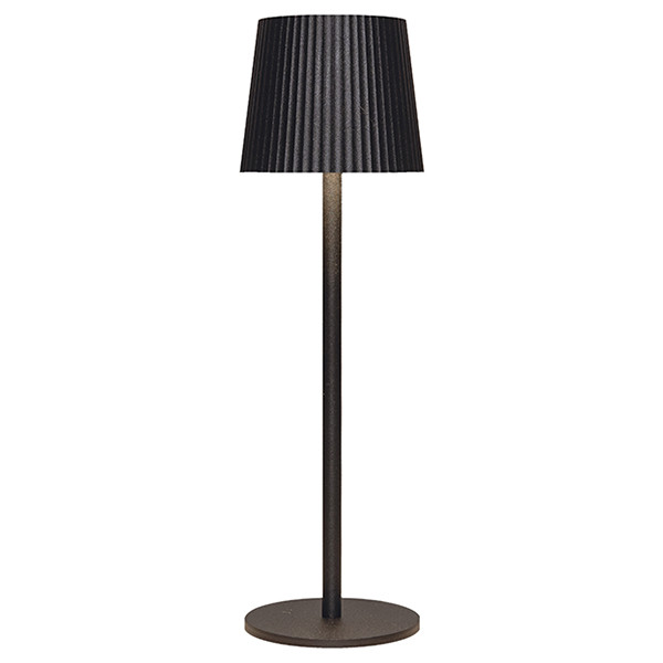 Oplaadbare tafellamp | Ribbel | 27.5 cm | 3000-6000K | Dimbaar | IP44 | Mat Zwart LCO00608 - 1