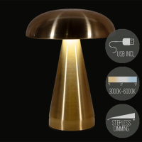 Oplaadbare tafellamp | Rond | 15,5x20,5 cm | Goud LCO00671