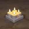 Oplaadbare waxinelichtjes | 3,8 x 5 cm | Wit | 3D vlam | 4 stuks