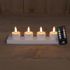 Oplaadbare waxinelichtjes 3.8 x 5 cm | Wit | 3D vlam | Startset | 4 stuks