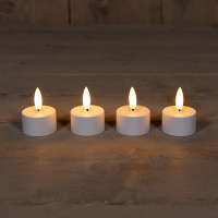 Anna Collection Oplaadbare waxinelichtjes 3.8 x 5 cm | Wit | 3D vlam | Uitbreiding | 4 stuks  LCO00242