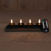 Oplaadbare waxinelichtjes 3.8 x 5 cm | Zwart | 3D vlam | Startset | 4 stuks