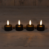 Oplaadbare waxinelichtjes 3.8 x 5 cm | Zwart | 3D vlam | Uitbreiding | 4 stuks