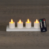 Oplaadbare waxinelichtjes 3,8 x 6 cm | Wit | Bewegende vlam | Startset | 4 stuks