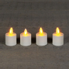 Oplaadbare waxinelichtjes 3,8 x 6 cm | Wit | Bewegende vlam | Uitbreiding | 4 stuks