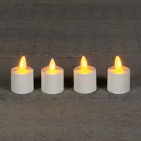 Anna Collection Oplaadbare waxinelichtjes 3,8 x 6 cm | Wit | Bewegende vlam | Uitbreiding | 4 stuks  LCO00208
