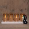 Oplaadbare waxinelichtjes 5 x 7.5 cm | Amber | Bewegende vlam | 4 stuks