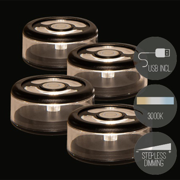 Oplaasbare disc | 7.5 x 3.5 cm | 3000-6000K | Dimbaar | IP20 | Zwart | 4 stuks LCO00673 - 1