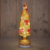 Sfeerlamp | Kerstboom met strikken | Draaiend, op voet, USB-C | 9 x 9 x 34 cm | Goud/Rood LCO00713 - 1