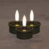 Solar waxinelichtjes voor buiten | 3 stuks | 3D vlam | Olijfgroen LCO00641 - 1