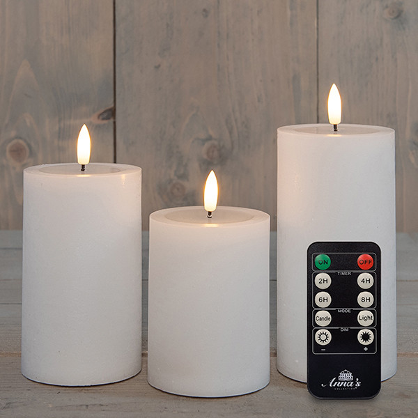 Stompkaars rustiek | 15 x 7,5 cm | 3x | Wit | Binnen LCO00924 - 1
