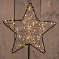 Tuinsteker kerst | Sterren | 28 x 82 cm | Extra warm wit | 85 lampjes LCO00758