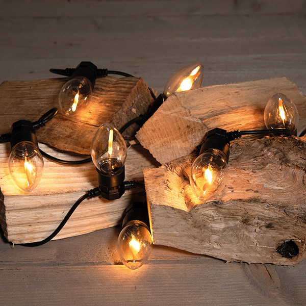 Anna Collection Vlamverlichting 3 meter | 10 lampjes | Extra warm wit | Geschikt voor binnen & buiten  LCO00306 - 1