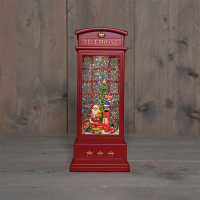 Waterlantaarn | Telefooncel met trein | 3x AA | 25 cm | Rood LCO00518