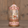 Waterlantaarn op batterijen | Draaimolen | Glitterwater | 12.5 x 25.5 cm | Roze LCO00832 - 1