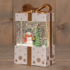 Waterlantaarn op batterijen | Geschenkdoos met sneeuwpop | Glitterwater | 11.5 x 19 cm | Wit LCO00821 - 1