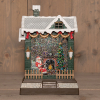 Waterlantaarn op batterijen | Huis met kerstman | Glitterwater | 18.5 x 9.5 x 29.5 cm | Warm wit LCO00827 - 1