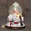 Waterlantaarn op batterijen | Landschap met kerstman | Glitterwater | 15 x 21 cm | Warm wit LCO00829 - 1