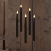 Zwevende kaarsen op batterijen | 28.5 cm | Warm wit | Inclusief toverstok | Zwart | 5 stuks
