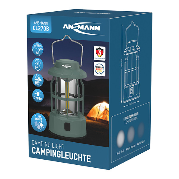 Ansmann Campinglamp | 3x AA | 270 lumen | IP20 | Groen LAN00104 - 2
