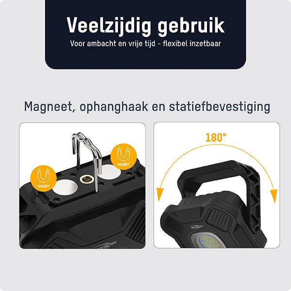 Ansmann LED bouwlamp draagbaar | Houdmagneet | 2000 lumen | IPX4 LAN00121 - 3
