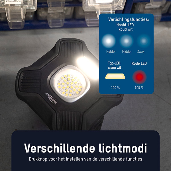 Ansmann LED bouwlamp draagbaar | Houdmagneet | 2000 lumen | IPX4 LAN00121 - 4