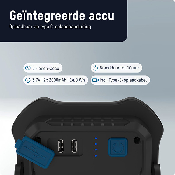Ansmann LED bouwlamp draagbaar | Houdmagneet | 2000 lumen | IPX4 LAN00121 - 5
