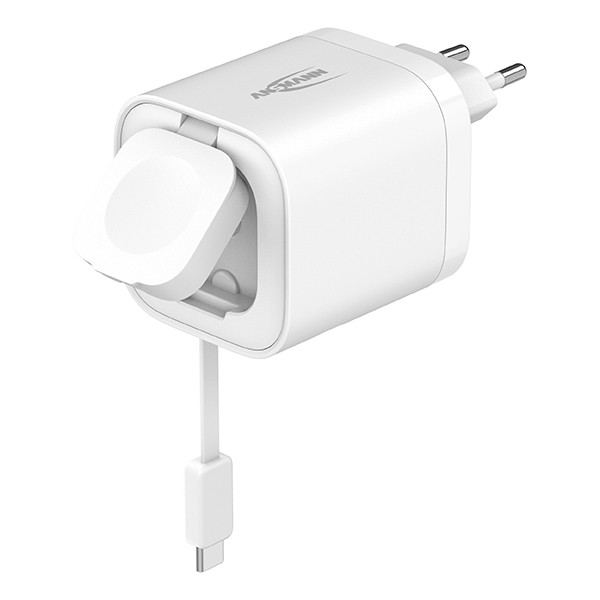 Ansmann USB lader 65W | USB-A, USB-C, Draadloos | Geschikt voor Nederland | Wit LAN00110 - 1