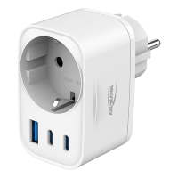 Ansmann adapterstekker 30W | Type F, USB-C, USB-A | Geschikt voor Nederland | Wit LAN00108