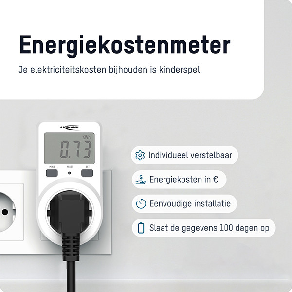 Ansmann energiemeter met extra groot display | Max. 3680W | Wit  LAN00063 - 4