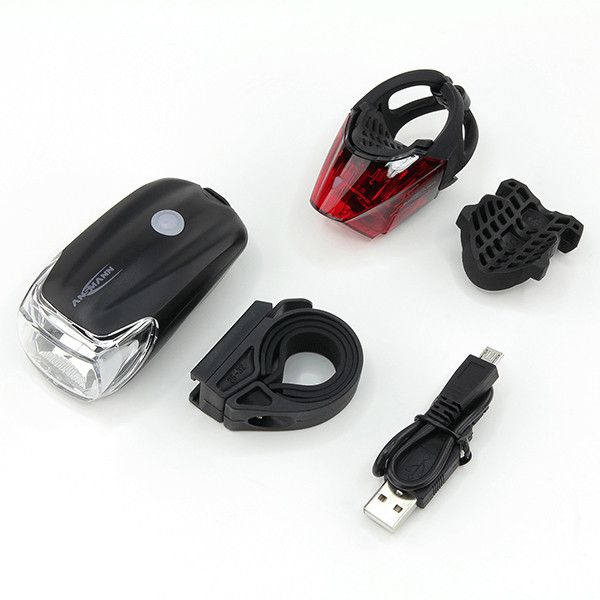 Ansmann fietsverlichtingsset | Micro-USB | Wit/Rood LAN00069 - 2
