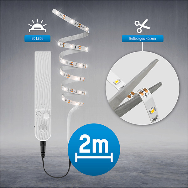 Ansmann led strip met sensor | 2 meter | 4x AAA | 3000K | 350 lumen | IP20 | 0.2W  LAN00044 - 5