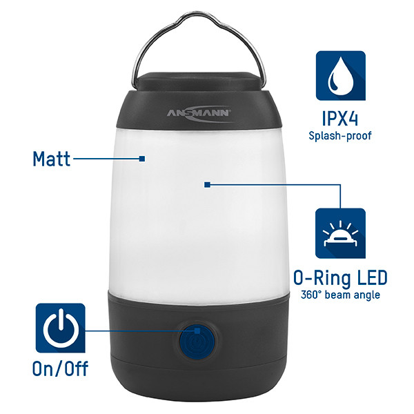 Ansmann mini camping lantaarn | 3x AAA | 220 lumen | IP44 | Zwart  LAN00047 - 4