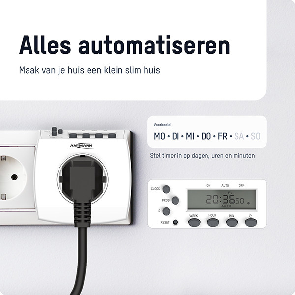 Ansmann tijdschakelaar | Max. 3680W | Wit  LAN00066 - 4