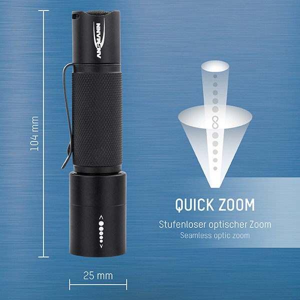 Ansmann zaklamp op batterijen | M100F | 1x AA | 115 lumen | IP54 | Zwart  LAN00036 - 4