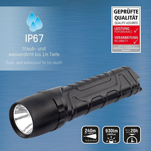 Ansmann zaklamp op batterijen | M900P | 4x AA | 930 lumen | IP67 | Zwart  LAN00035 - 5